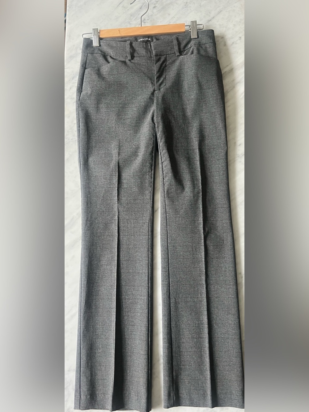Lord & Taylor Gray Straight-Leg Dress Trousers